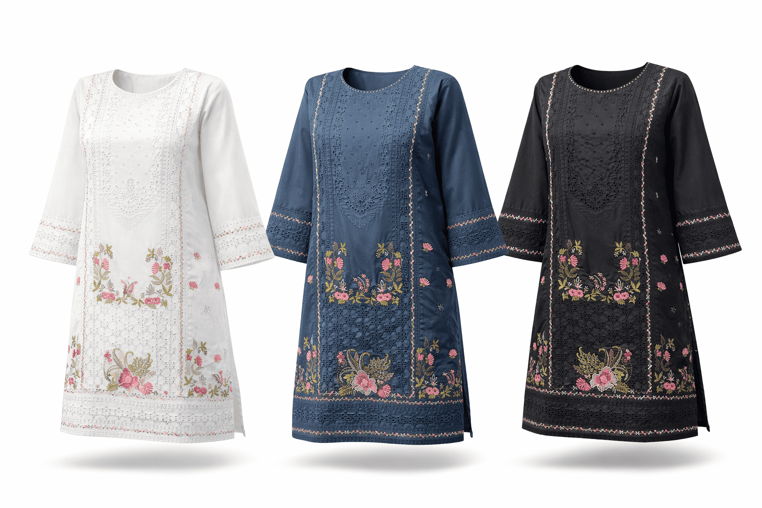 pakistani clothing I 3 Piece Embroidered Lawn Suit - Image 5